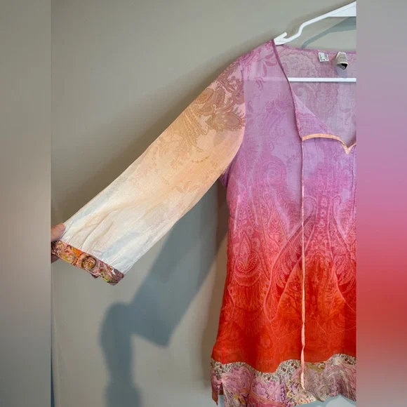 Zanetti Multicolored Cotton Paisley Blouse - Picture 4 of 15